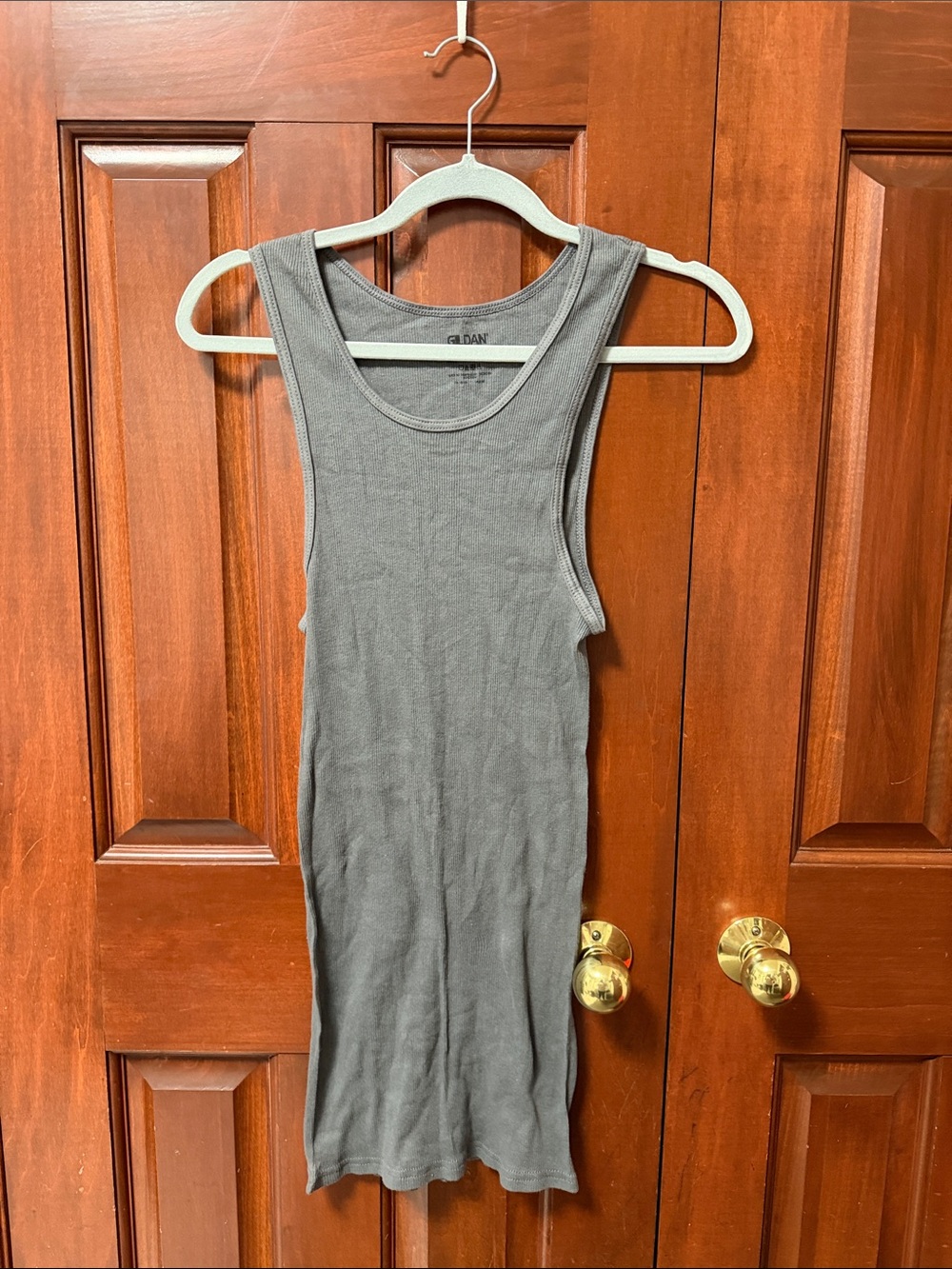 Gildan Women’s Charcoal Ribbed Tank Top